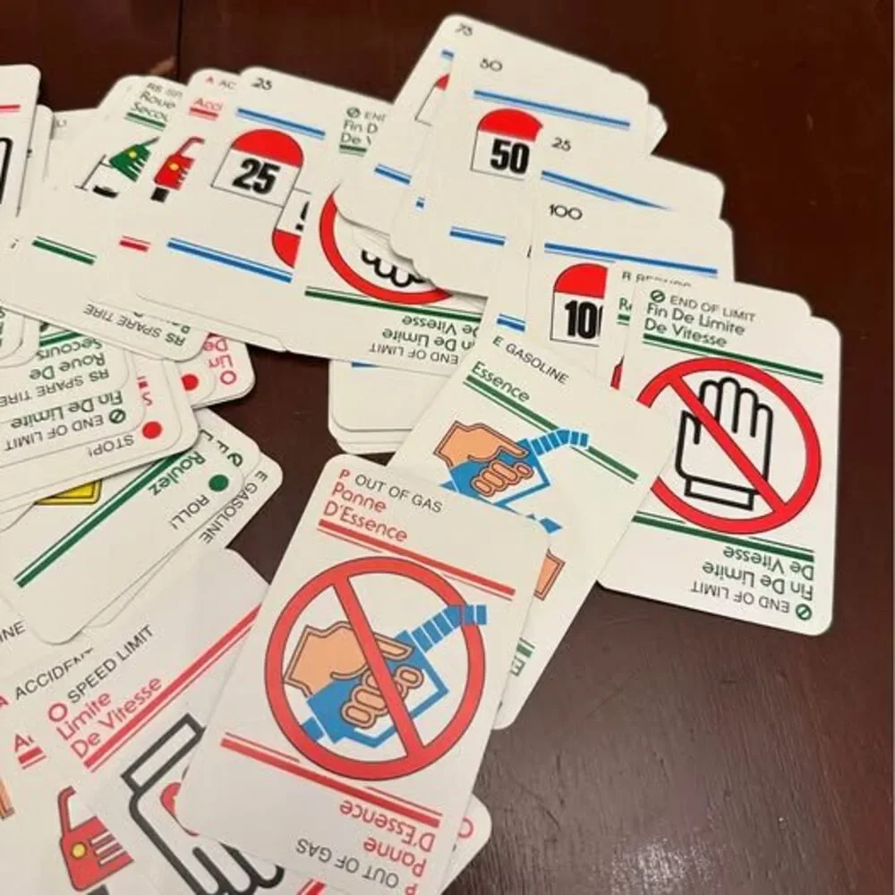 Vintage Parker Bros Mille Bornes French Auto Racing Card Game